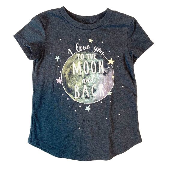 Jumping Beans Top Girls Size 4T Gray I Love You To The Moon And Back Space Stars - Picture 1 of 3